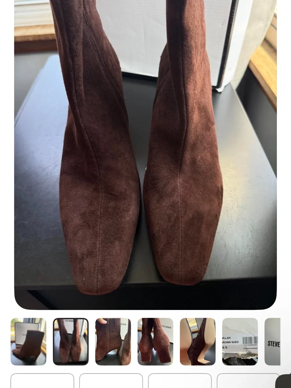 Steve Madden Dark Brown Suede Ankle Boots